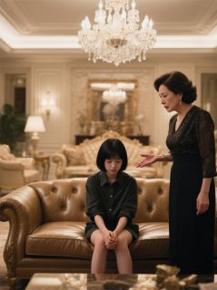 她给女儿戴上了男人面具