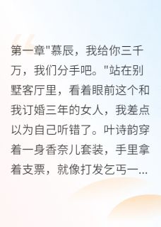《未婚妻出轨后给我三千万分手费》叶诗韵陆志华小说最新章节目录及全文精彩章节