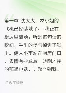新书《白月光回国后我带着千亿资产跑了》小说全集阅读 沈煜林可儿晚晚小说免费精彩章节全文