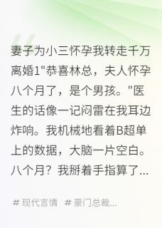 妻子为小三怀孕我转走千万离婚