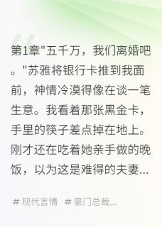 离婚日，我亮明身份(苏雅林峰朴智恩)全文完结在线阅读完整版