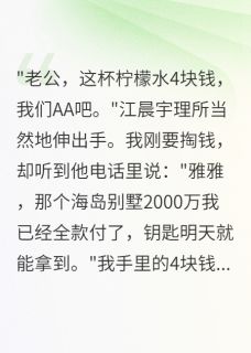 老公连4块钱都要AA却给别人2千万江晨宇秦雅薇薇 老公连4块钱都要AA却给别人2千万免费阅读